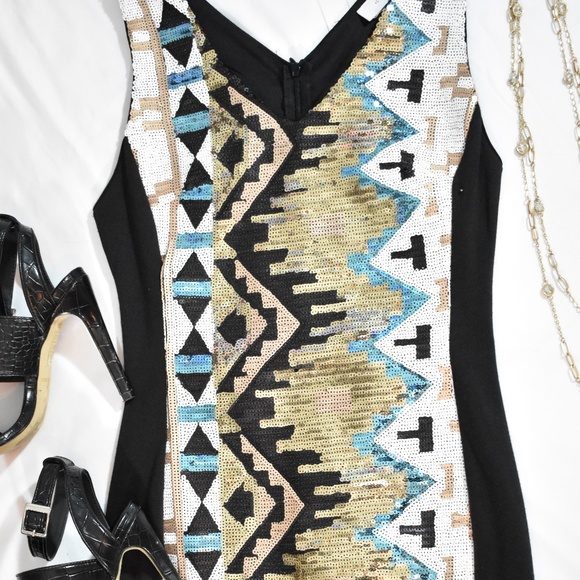 NWT Women’s Lush Sequin Front Bodycon Dress - Picture 6 of 6